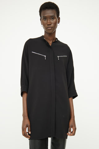 Alexander Wang Black Button Zip Top