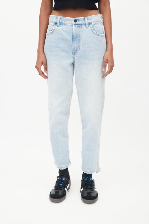 Alexander Wang Blue & Grey Sweatpant Ride Clash Jeans
