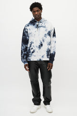 Alexander Wang Blue & White Tie Dye Classic Black Hoodie
