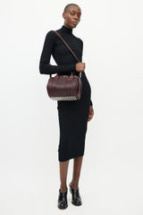 Alexander Wang Burgundy & Silver Rocco Textured Leather Bag