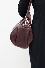 Alexander Wang Burgundy & Silver Rocco Textured Leather Bag