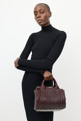 Alexander Wang Burgundy & Silver Rocco Textured Leather Bag