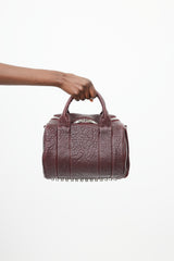 Alexander Wang Burgundy & Silver Rocco Textured Leather Bag