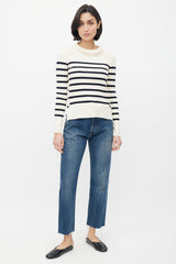 Alexander McQueen Cream & Black Stripe Sweater