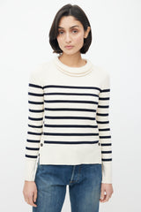 Alexander McQueen Cream & Black Stripe Sweater