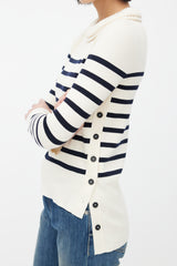 Alexander McQueen Cream & Black Stripe Sweater