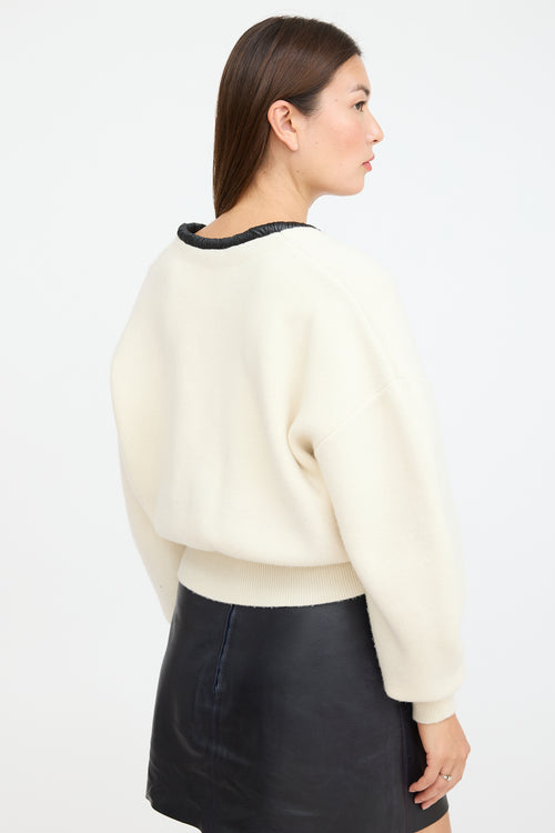 Alexander Wang Cream & Black Wool Knit Sweater