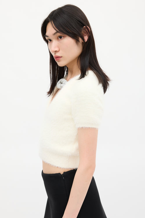 Alexander Wang Cream Knotted Jewel Sweater