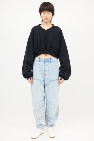 Alexander Wang Cropped V-Neck Sweatshirt