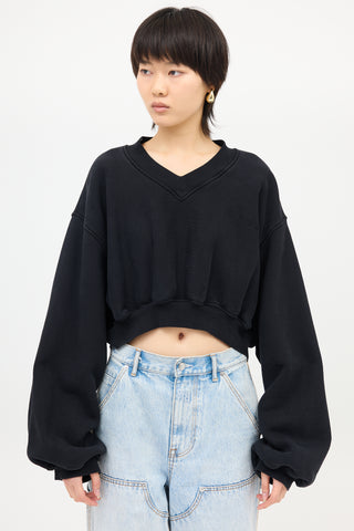 Alexander Wang Cropped V-Neck Sweatshirt