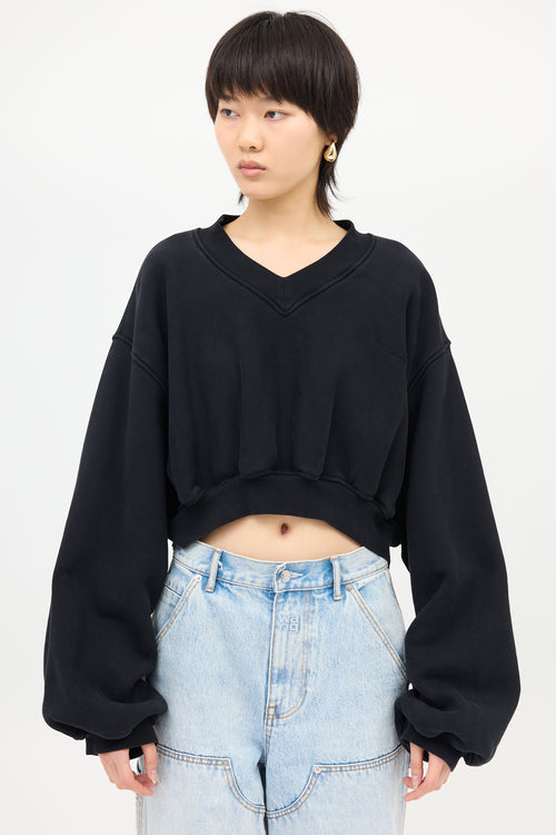 Alexander Wang Cropped V-Neck Sweatshirt