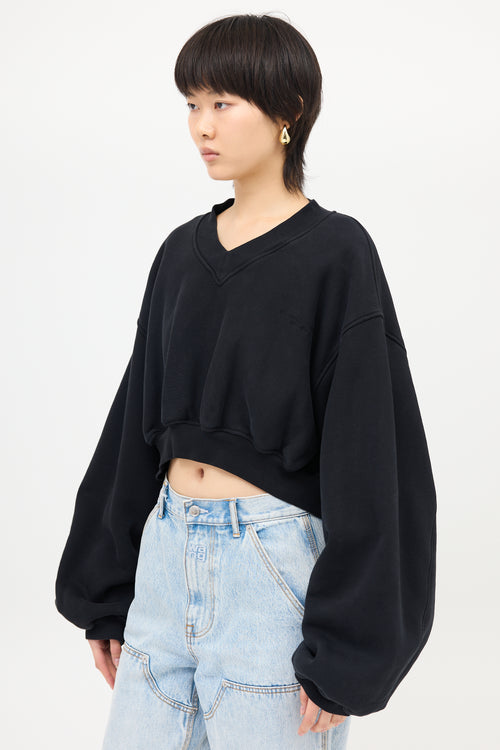 Alexander Wang Cropped V-Neck Sweatshirt