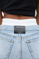 Alexander Wang Denim Logo Brief Layer Shorts