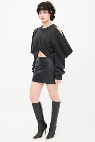 Alexander Wang Embossed Leather Skirt