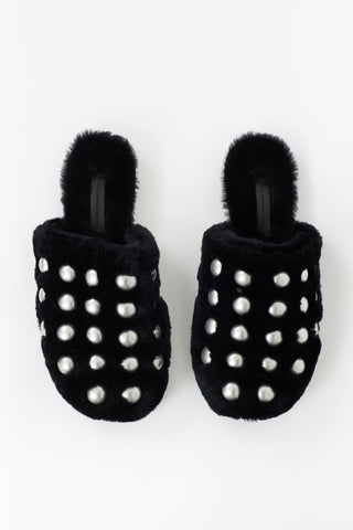 Alexander Wang Fur Embellished Amelia Mule