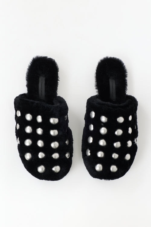 Alexander Wang Fur Embellished Amelia Mule