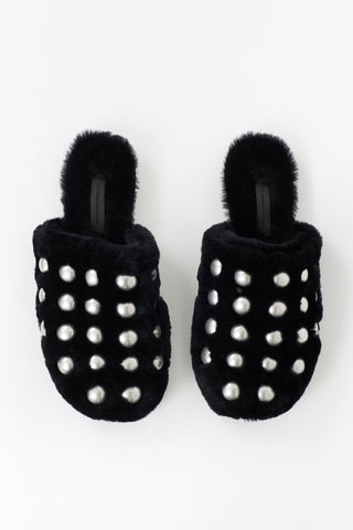 Alexander Wang Fur Embellished Amelia Mule
