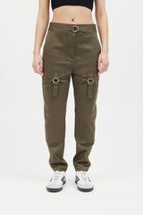 Alexander Wang Green & Silver Belt Cargo Pant