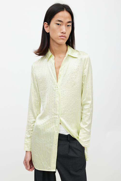 Alexander Wang Green Crystal Silk Shirt
