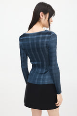 Alexander Wang Blue Pleated Top