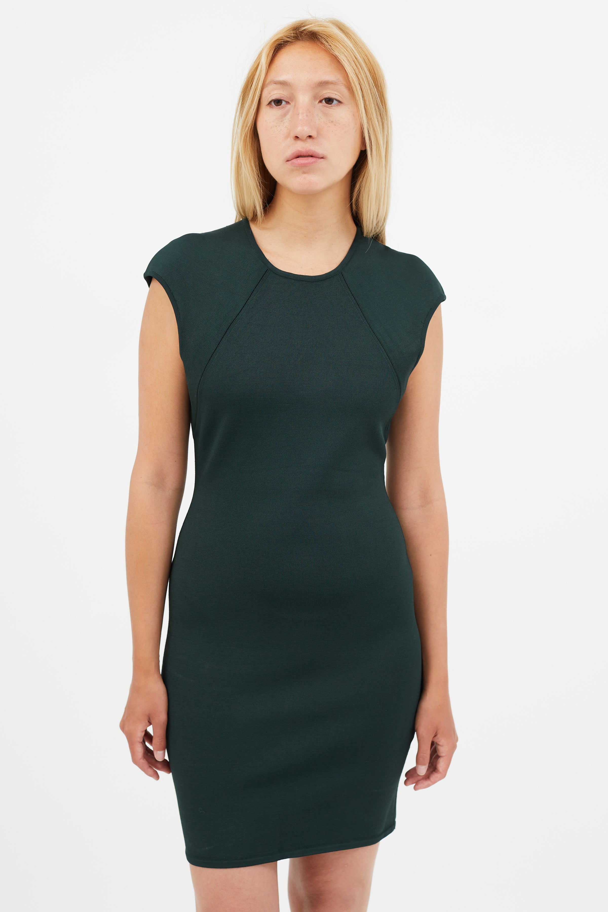 Alexander Wang // Green Ribbed Knit Dress VSP Consignment Alexander Wang // Green Ribbed Knit Dress VSP Consignment