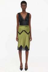 Alexander Wang Silk Fold Over Slip Skirt