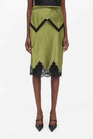 Alexander Wang Silk Fold Over Slip Skirt
