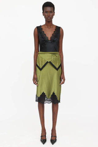Alexander Wang Silk Fold Over Slip Skirt