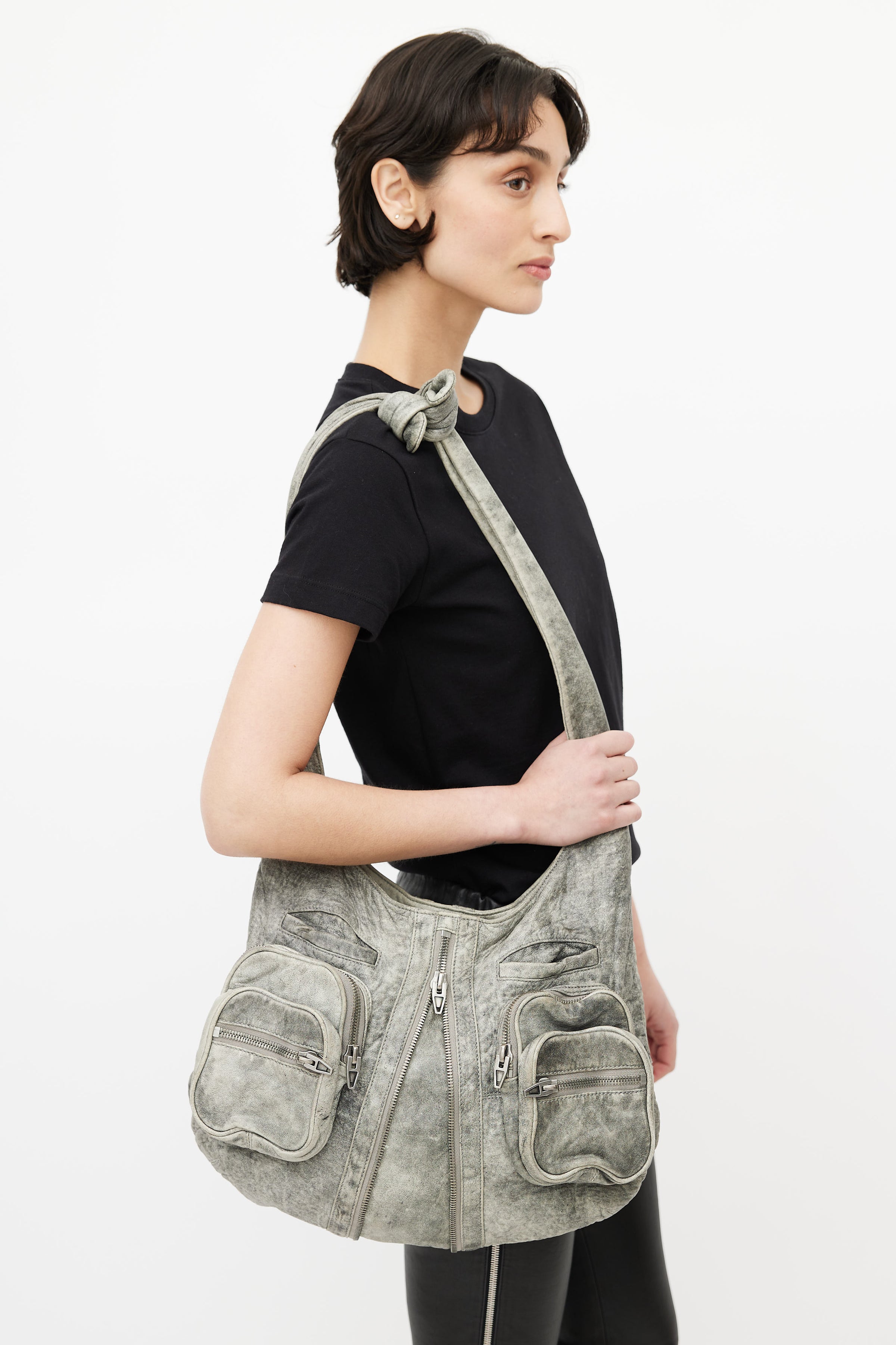 Alexander Wang // Washed Grey Donna Knotted Shoulder Bag – VSP