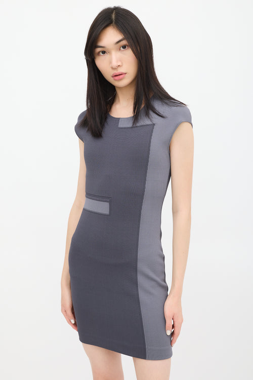 Alexander Wang Grey Ribbed Knit Dress