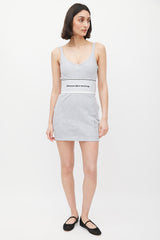 Alexander Wang Grey Ribbed Logo Elastic Dress