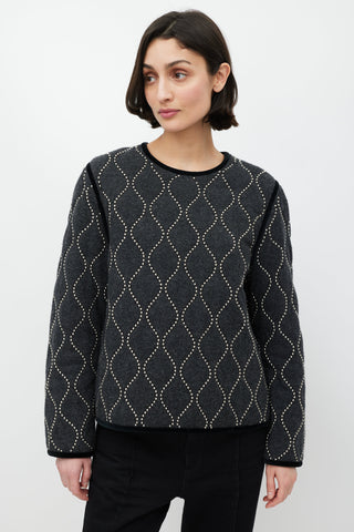 Alexander Wang Grey Wool Studded  Sweater