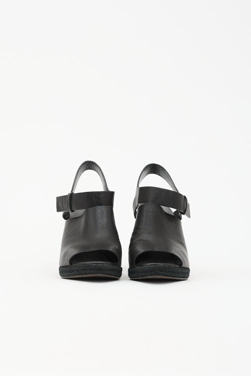 Alexander Wang Leather Espadrille Wedge Heel