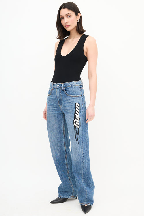 Alexander Wang Medium Wash Logo Balloon Jeans