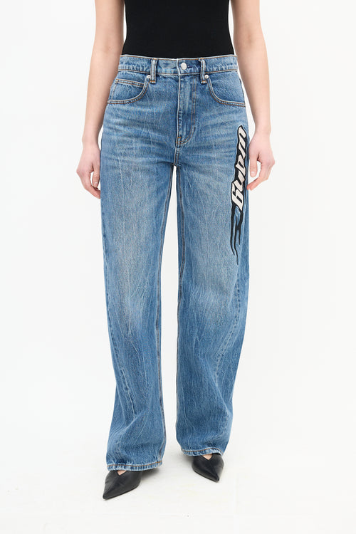 Alexander Wang Medium Wash Logo Balloon Jeans