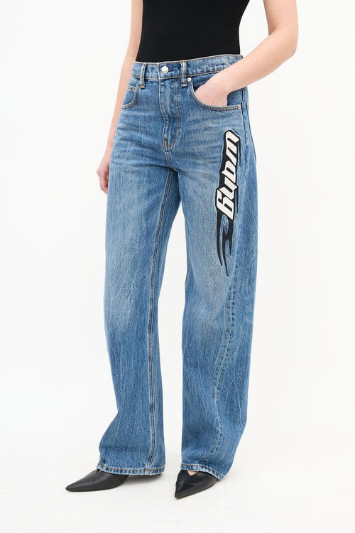 Alexander Wang Medium Wash Logo Balloon Jeans