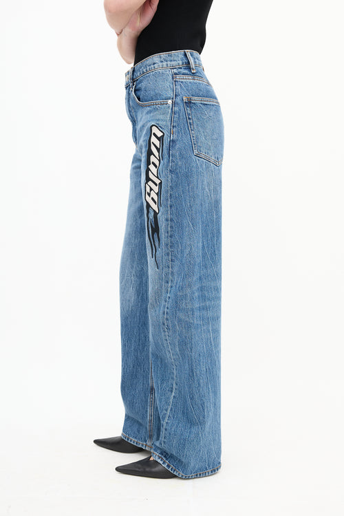 Alexander Wang Medium Wash Logo Balloon Jeans