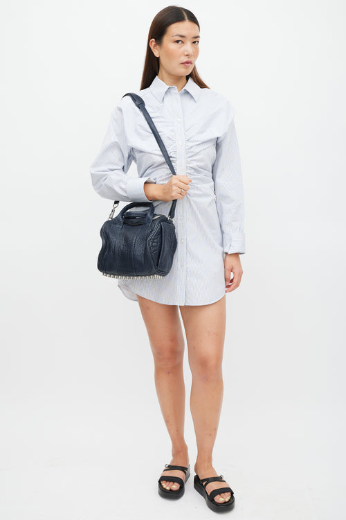 Alexander Wang Navy & Silver Leather Rocco Studded Bag