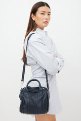 Alexander Wang Navy & Silver Leather Rocco Studded Bag
