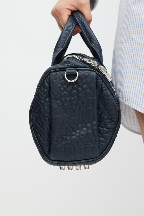 Alexander Wang Navy & Silver Leather Rocco Studded Bag
