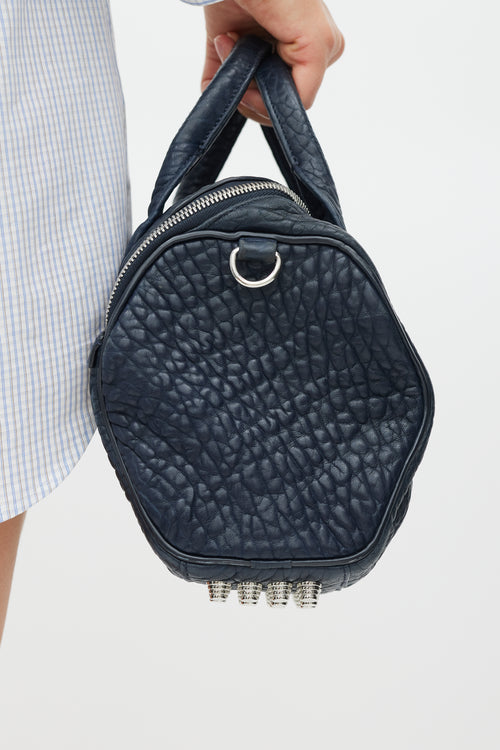 Alexander Wang Navy & Silver Leather Rocco Studded Bag