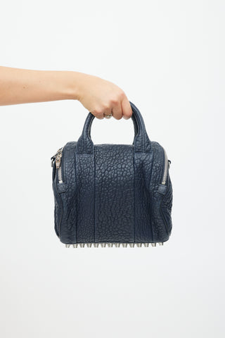 Alexander Wang Navy & Silver Leather Rocco Studded Bag