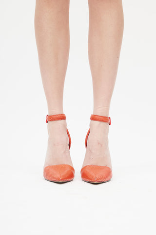 Alexander Wang Orange Embellished Lovisa Wrap Heel