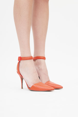 Alexander Wang Orange Embellished Lovisa Wrap Heel