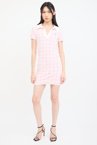 Alexander Wang Pink & White Terry Gingham Dress