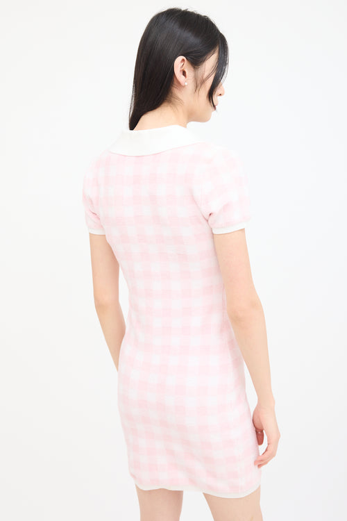 Alexander Wang Pink & White Terry Gingham Dress