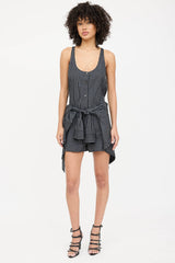 Alexander Wang Plaid Tie Asymmetrical Romper