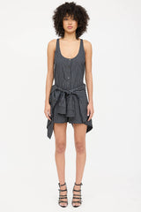 Alexander Wang Plaid Tie Asymmetrical Romper