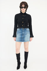 Alexander Wang Seersucker Ruffle Edge Jacket