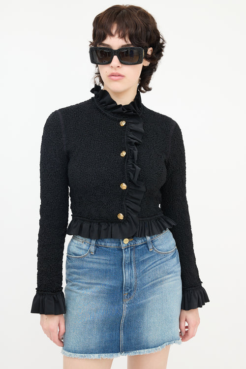 Alexander Wang Seersucker Ruffle Edge Jacket